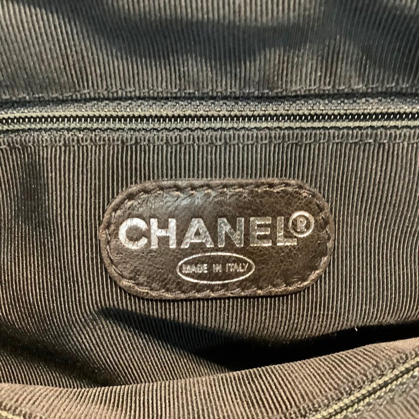 Chanel Logo CC, Black, Leather, tote