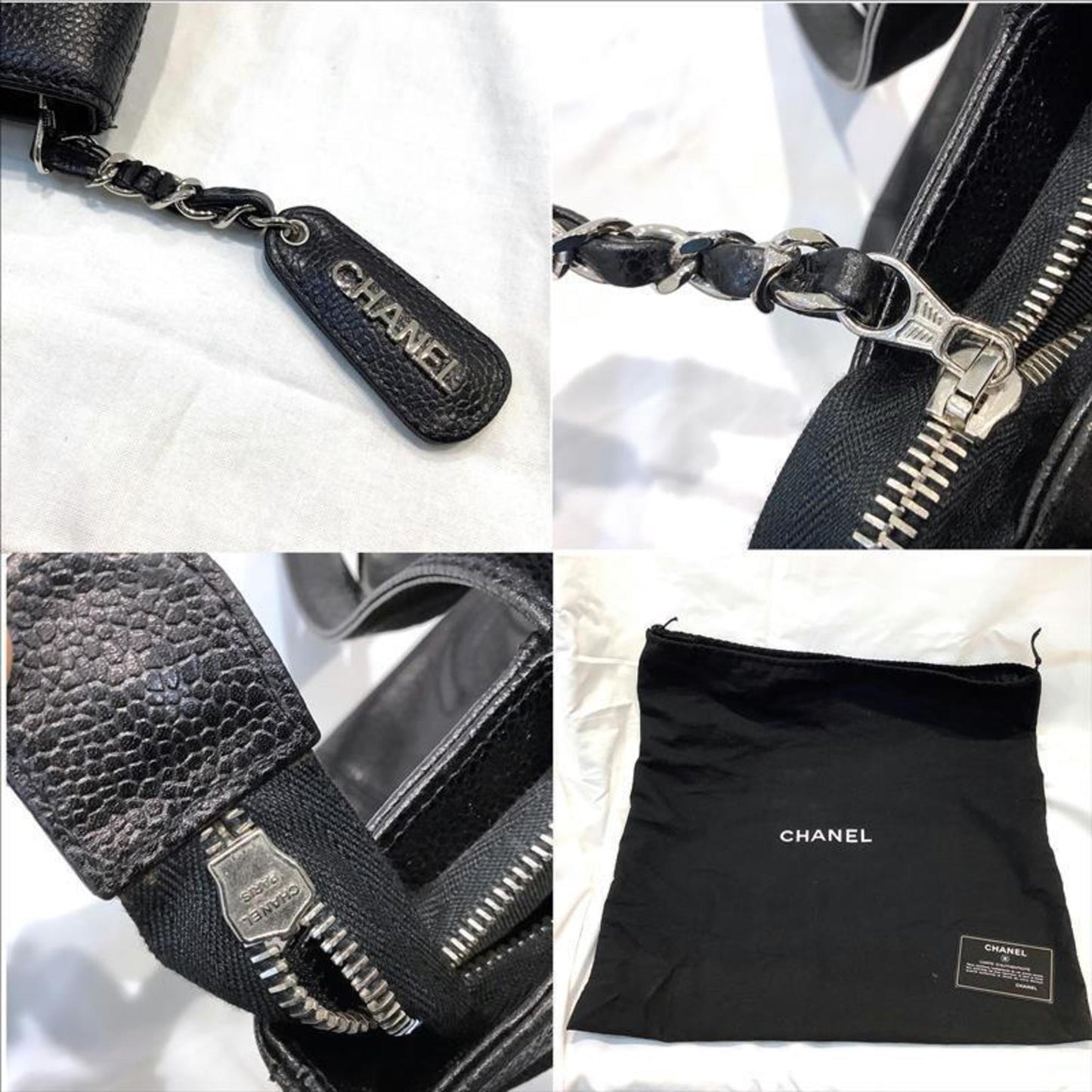 Chanel Logo CC, Black, Leather, tote