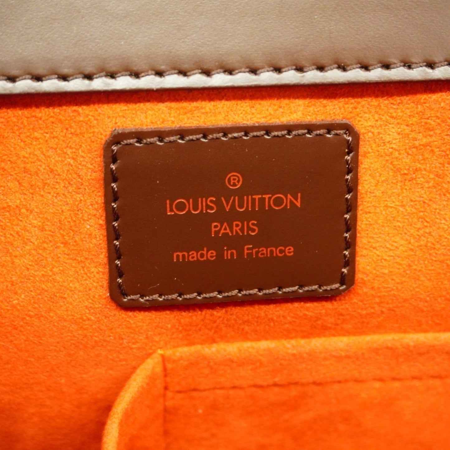 Louis Vuitton Saria, Brown, "CANVAS, LEATHER", handbag