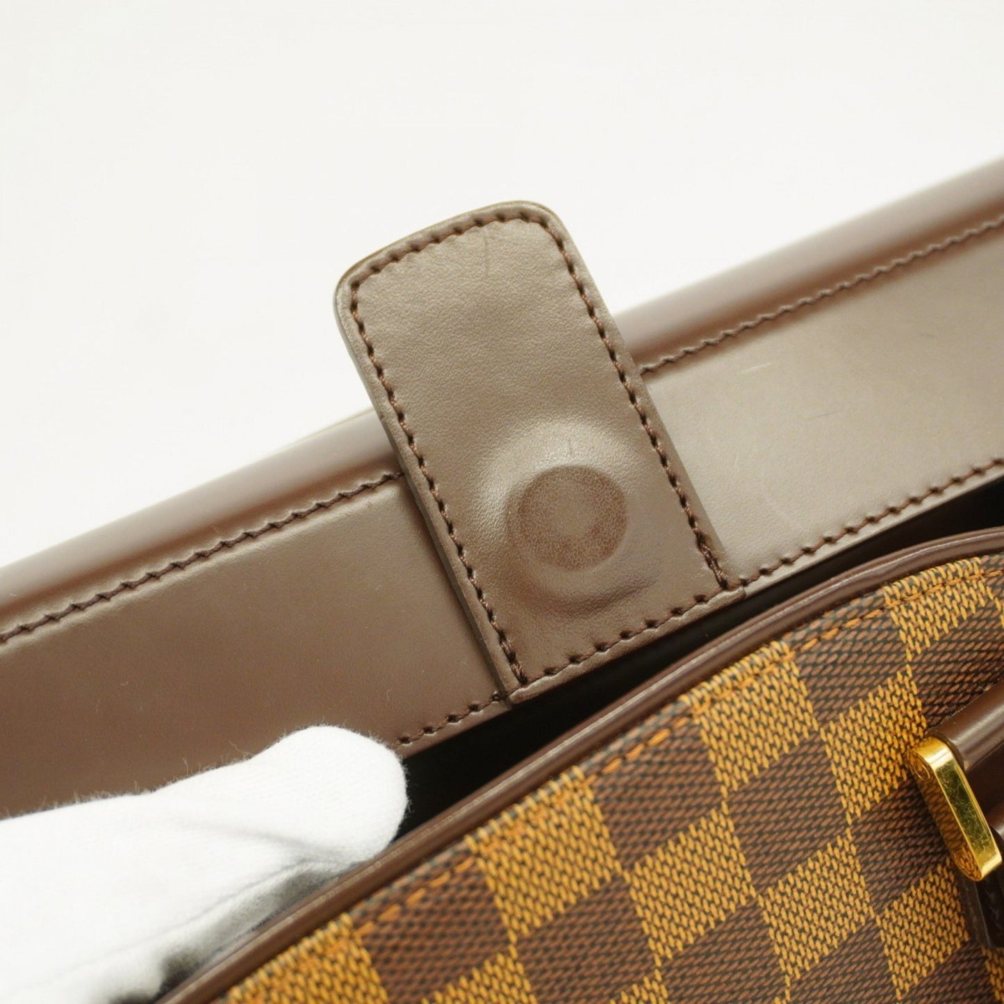 Louis Vuitton Saria, Brown, "CANVAS, LEATHER", handbag