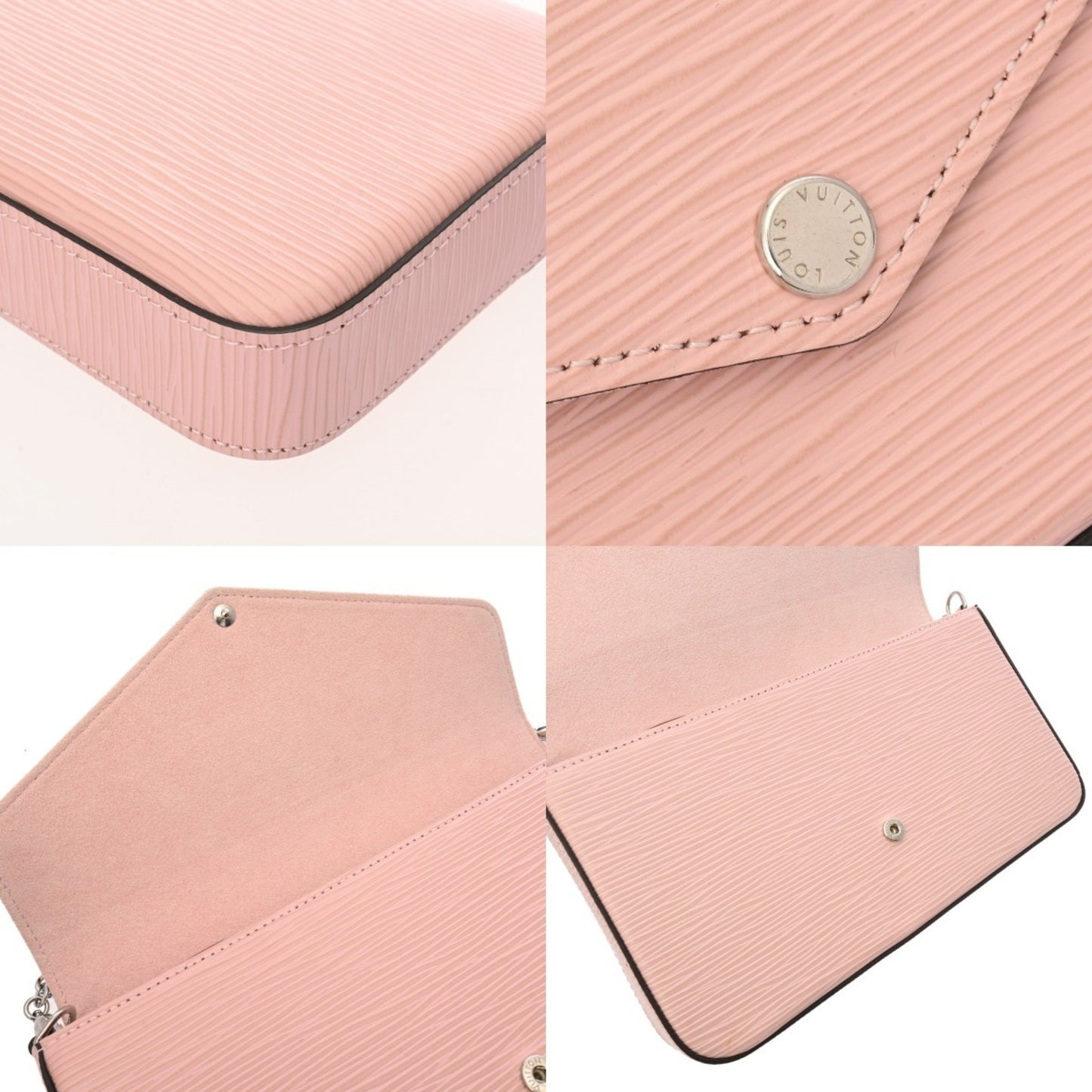 Louis Vuitton Felicie, Pink, Leather, shoulder