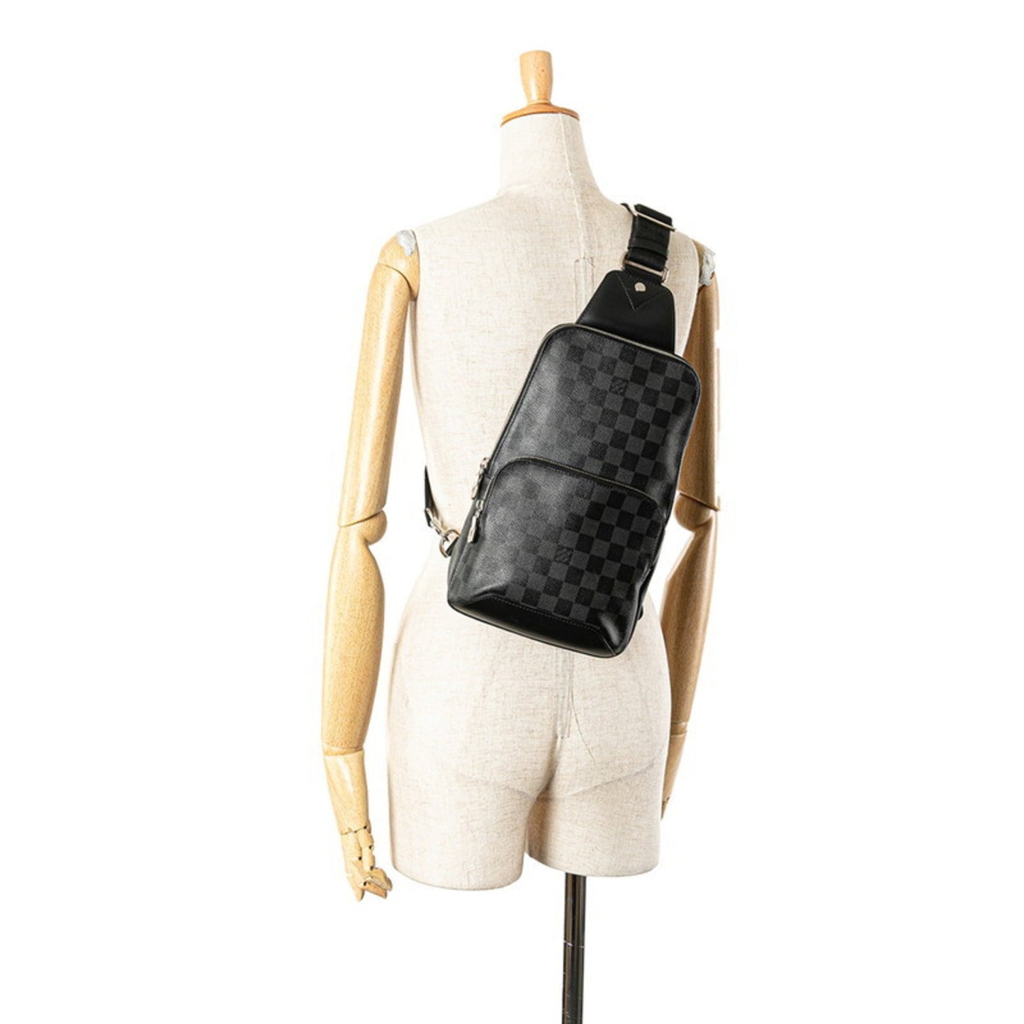 Louis Vuitton Avenue, Black, "CANVAS, LEATHER", shoulder