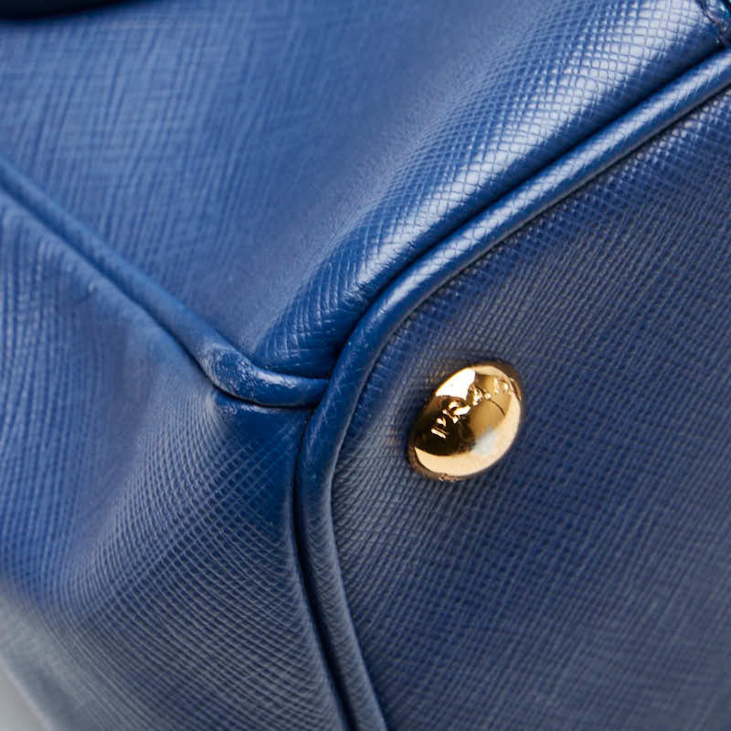 Prada Galleria, Blue, Leather, handbag