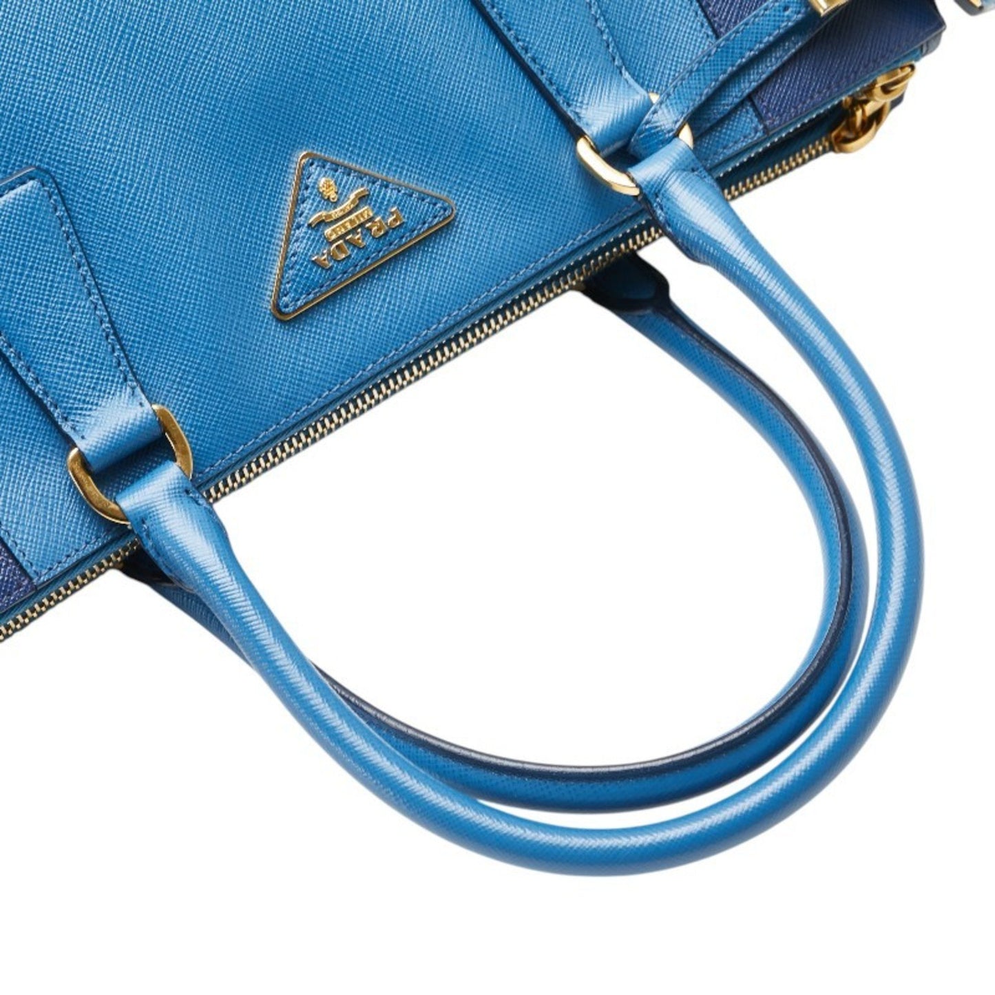 Prada Galleria, Blue, Leather, handbag