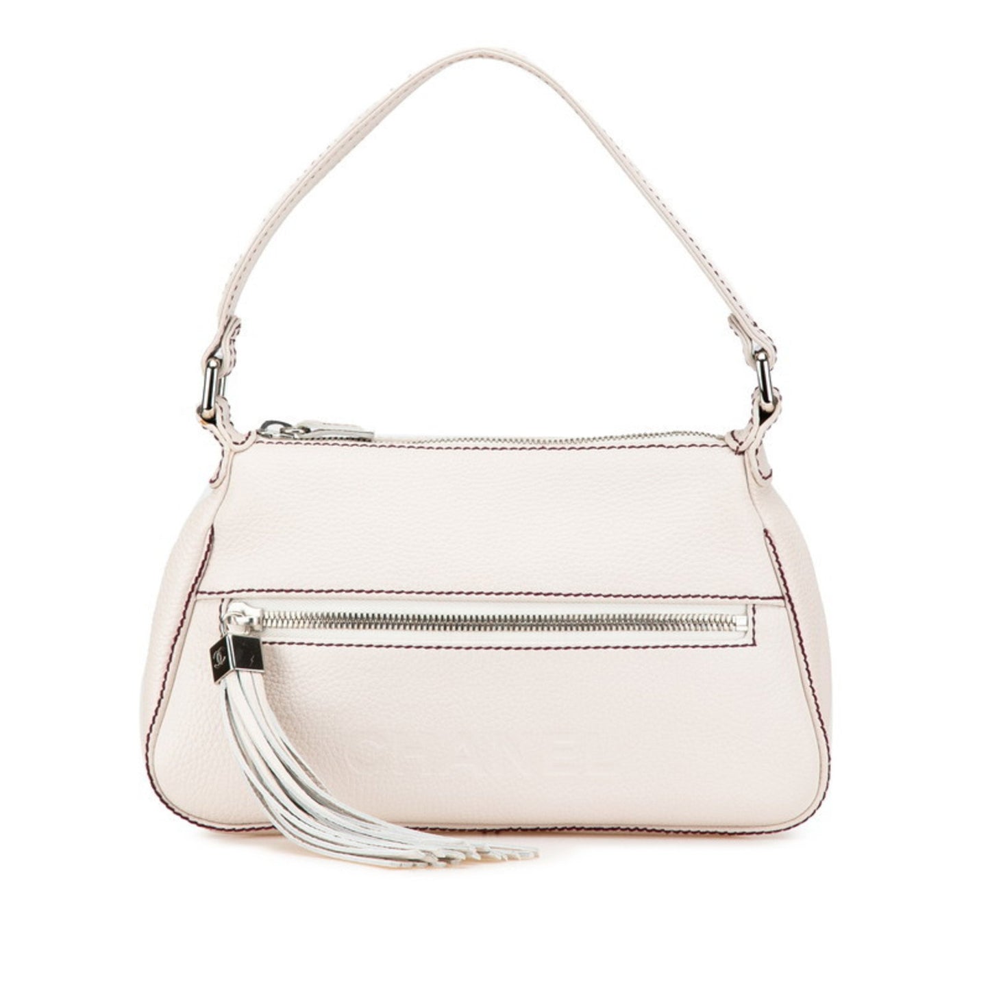 Chanel Fringe, Beige, Leather, shoulder
