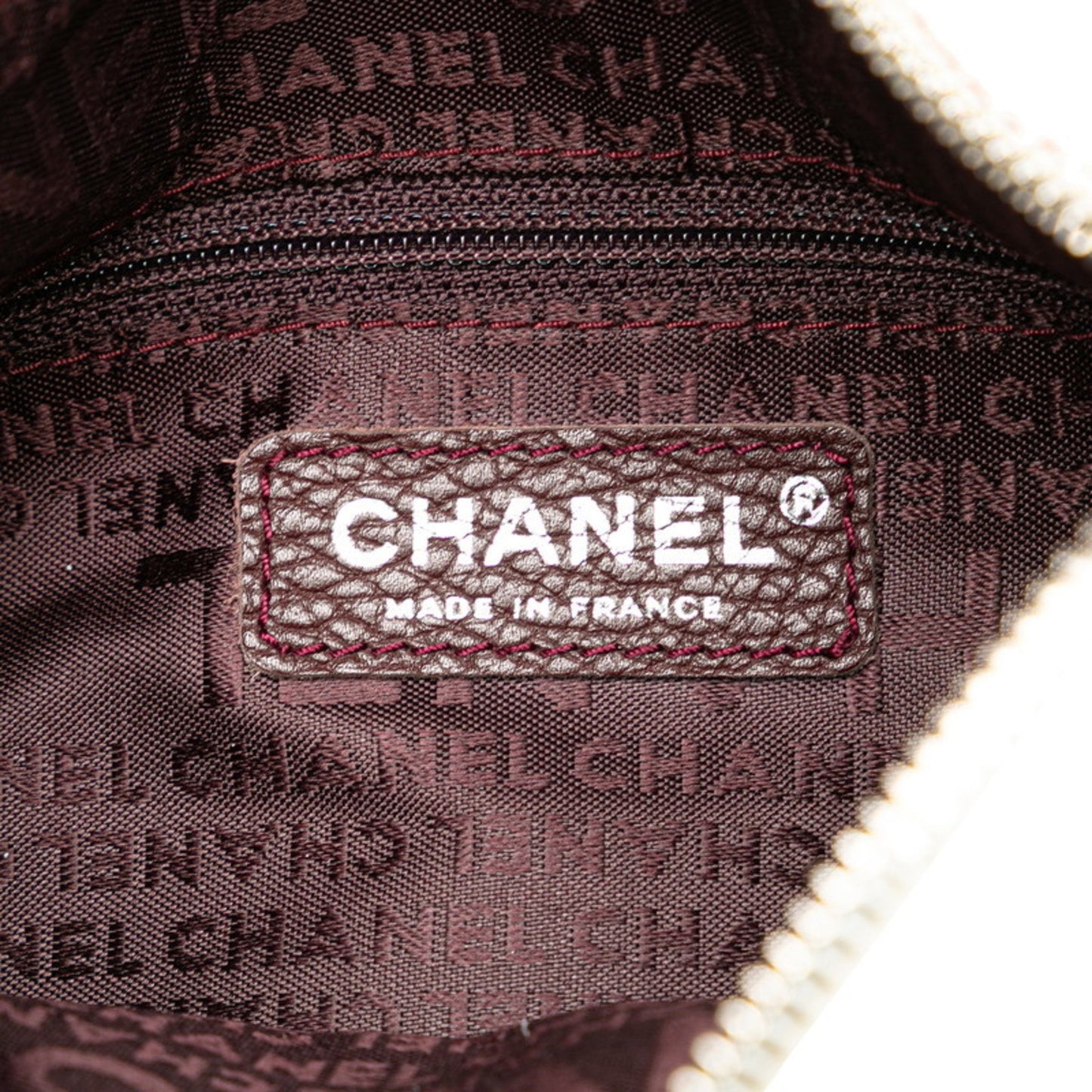 Chanel Fringe, Beige, Leather, shoulder