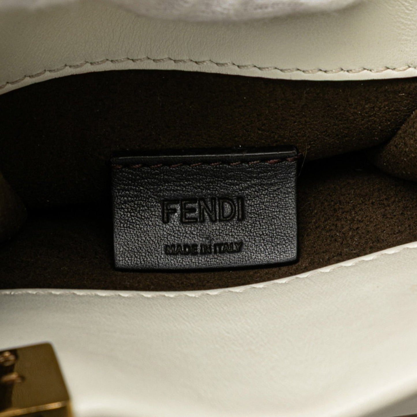 Fendi Sunshine, White, Leather, handbag