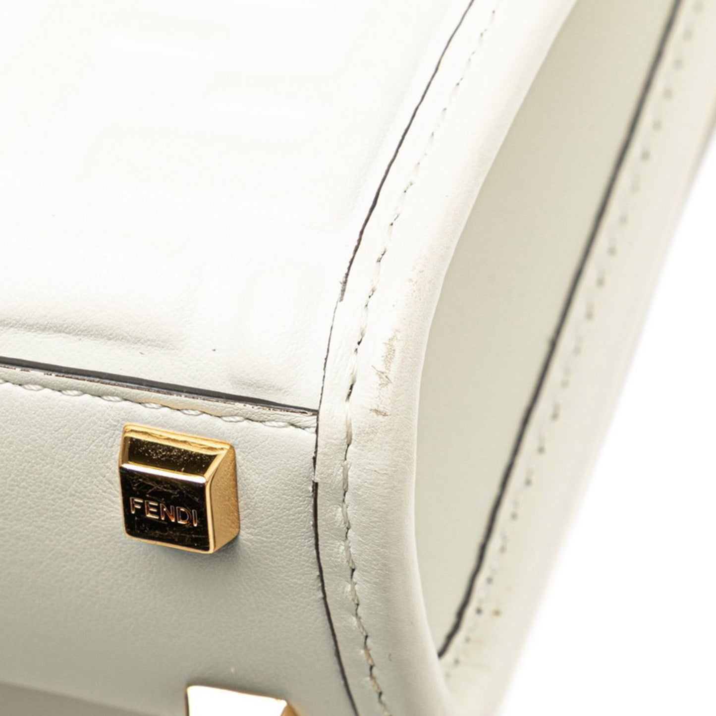 Fendi Sunshine, White, Leather, handbag