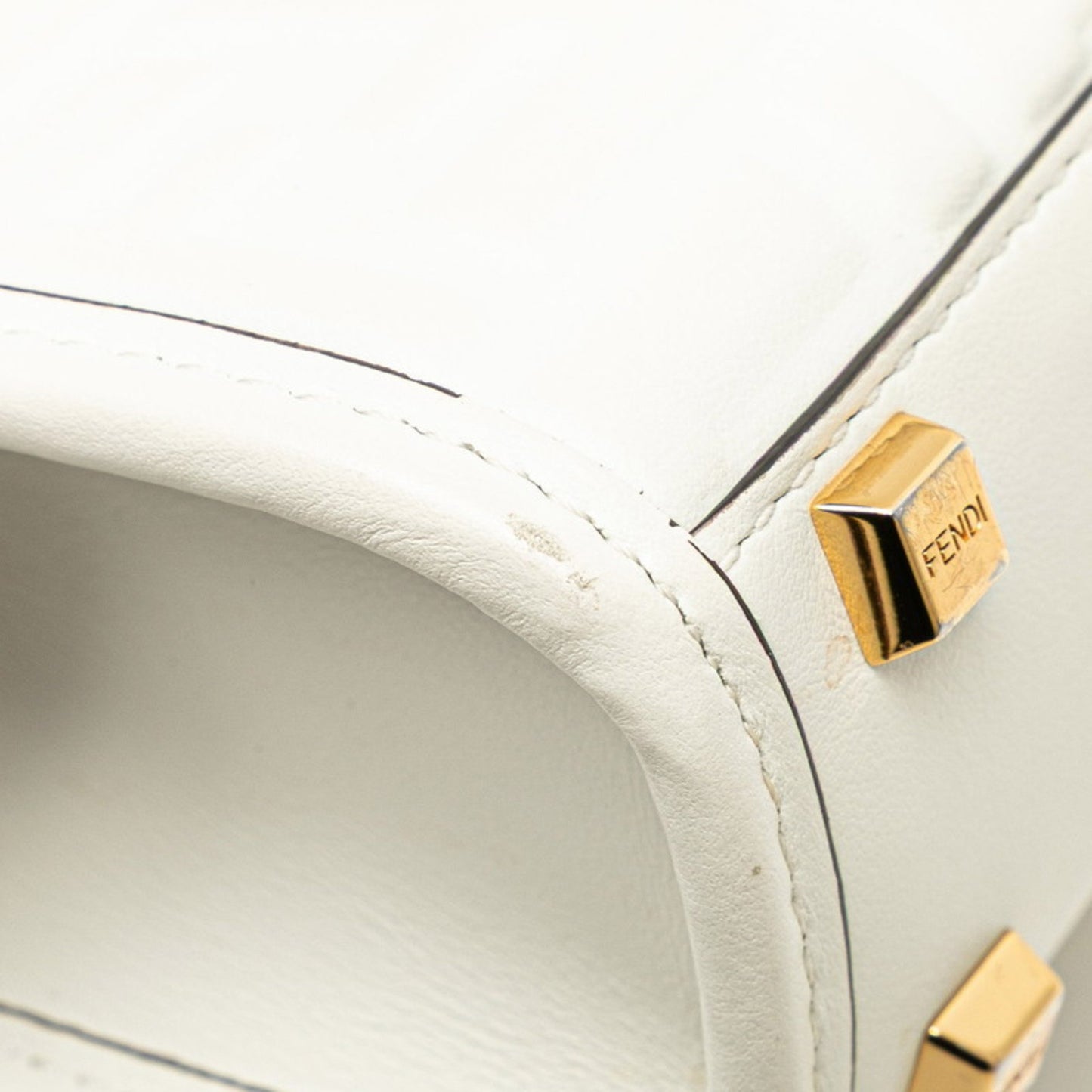 Fendi Sunshine, White, Leather, handbag