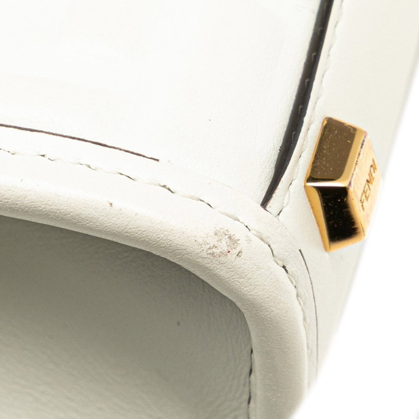 Fendi Sunshine, White, Leather, handbag