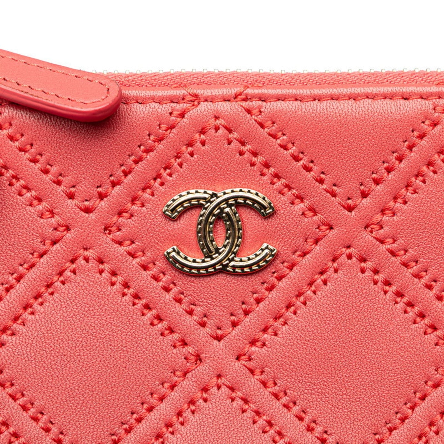 Chanel Coco Mark, Pink, Leather, wallet