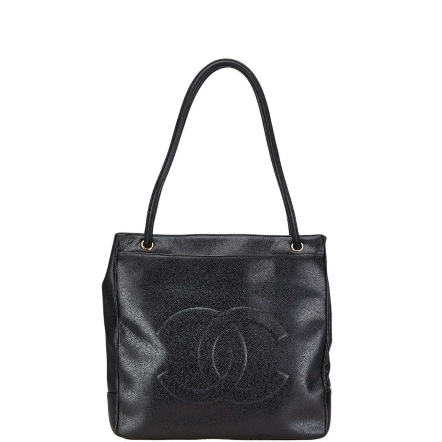 Chanel Logo CC, Black, Leather, shoulder
