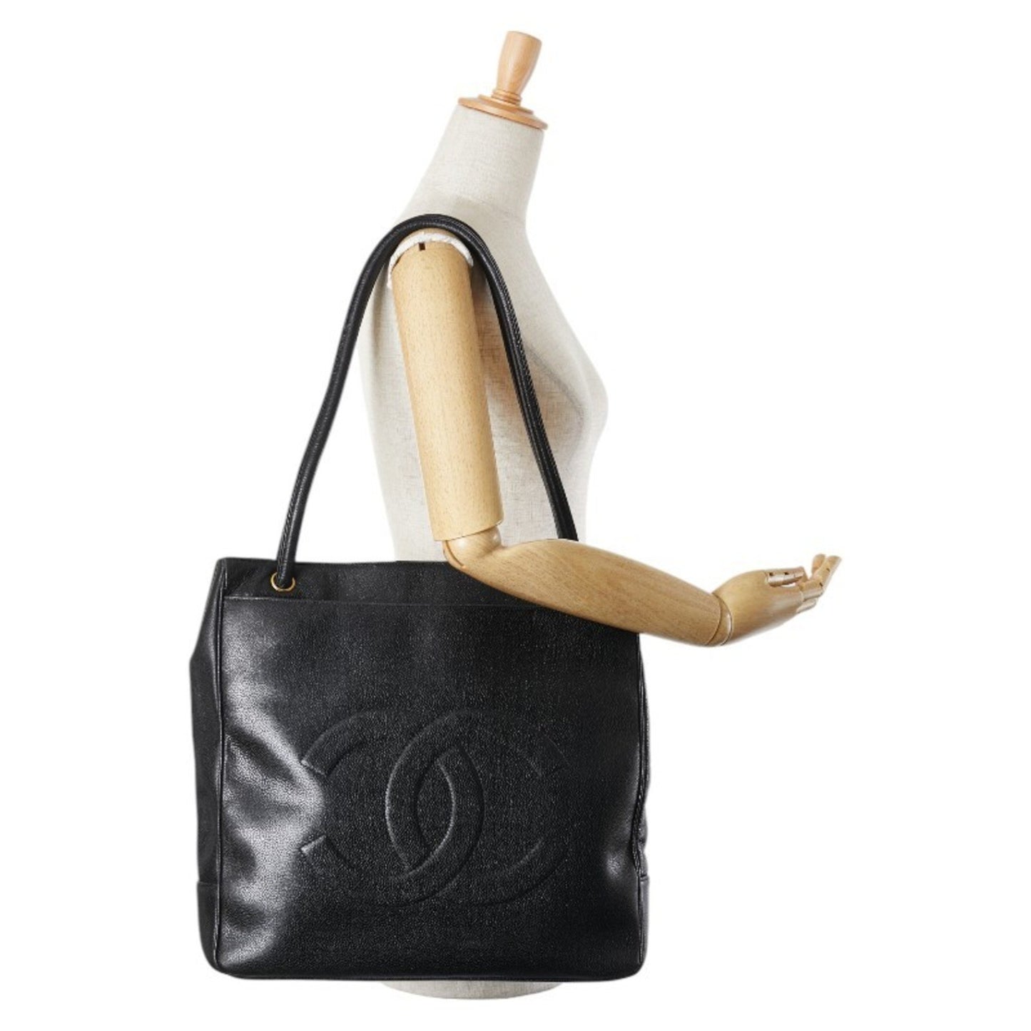 Chanel Logo CC, Black, Leather, shoulder