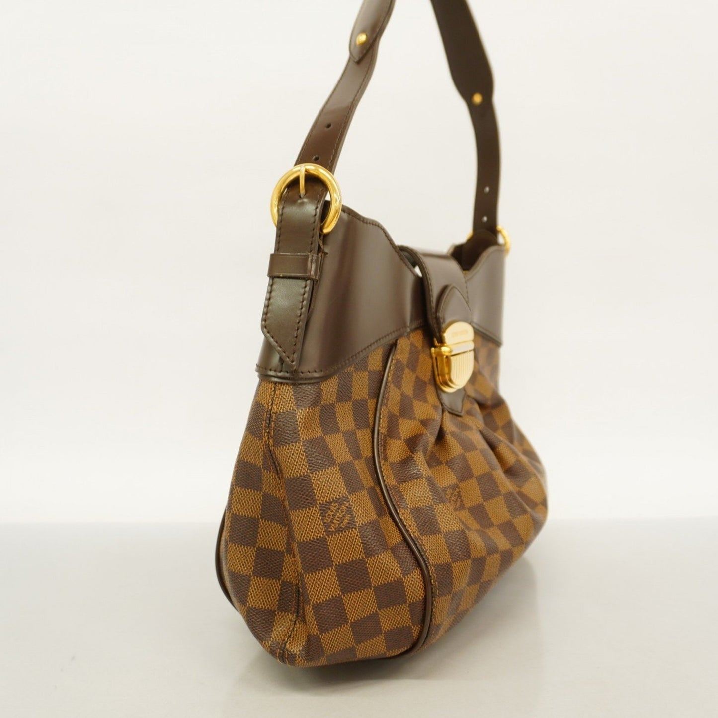 Louis Vuitton Sistina, Brown, Canvas, shoulder