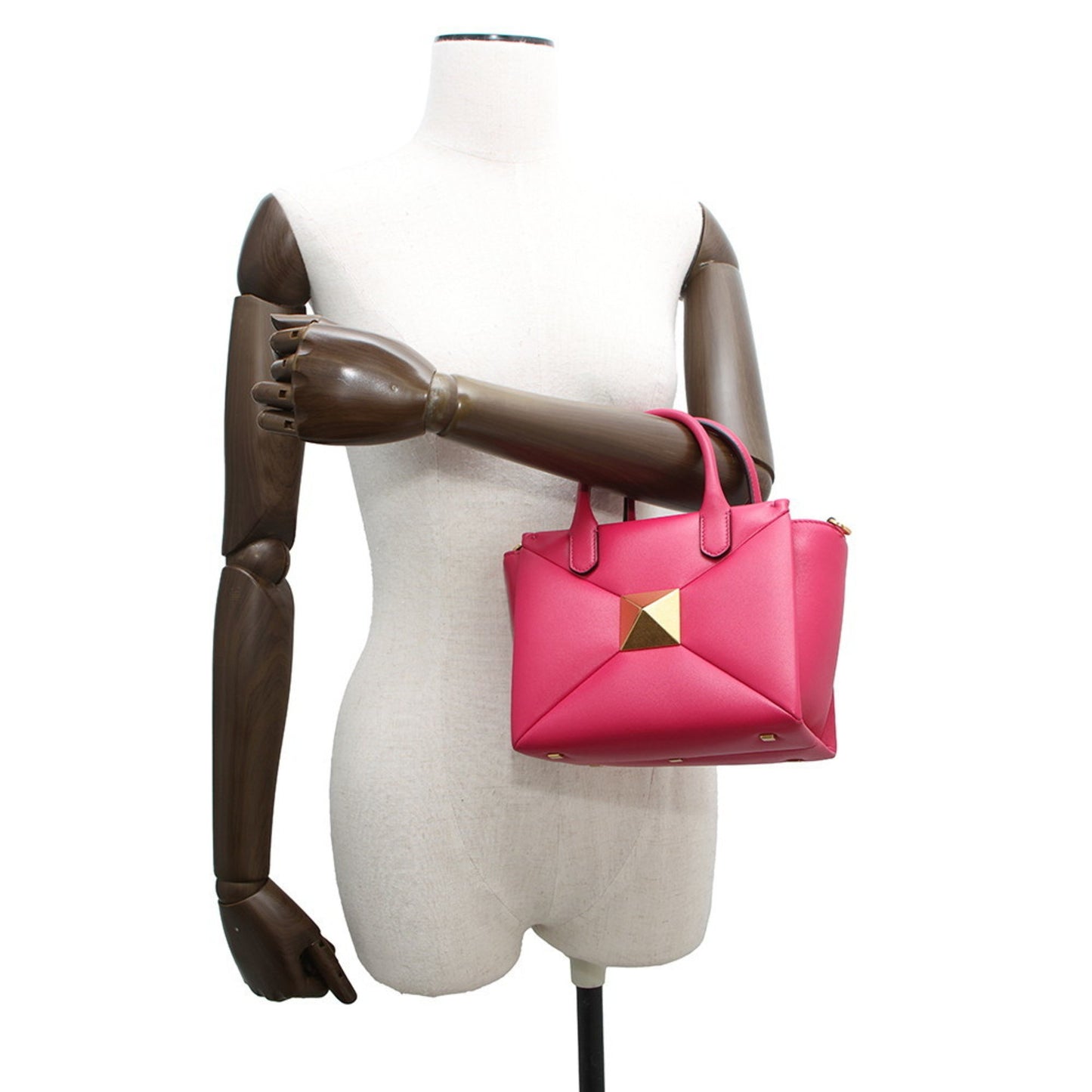 Valentino Garavani ONE STUD, Pink, Leather, handbag
