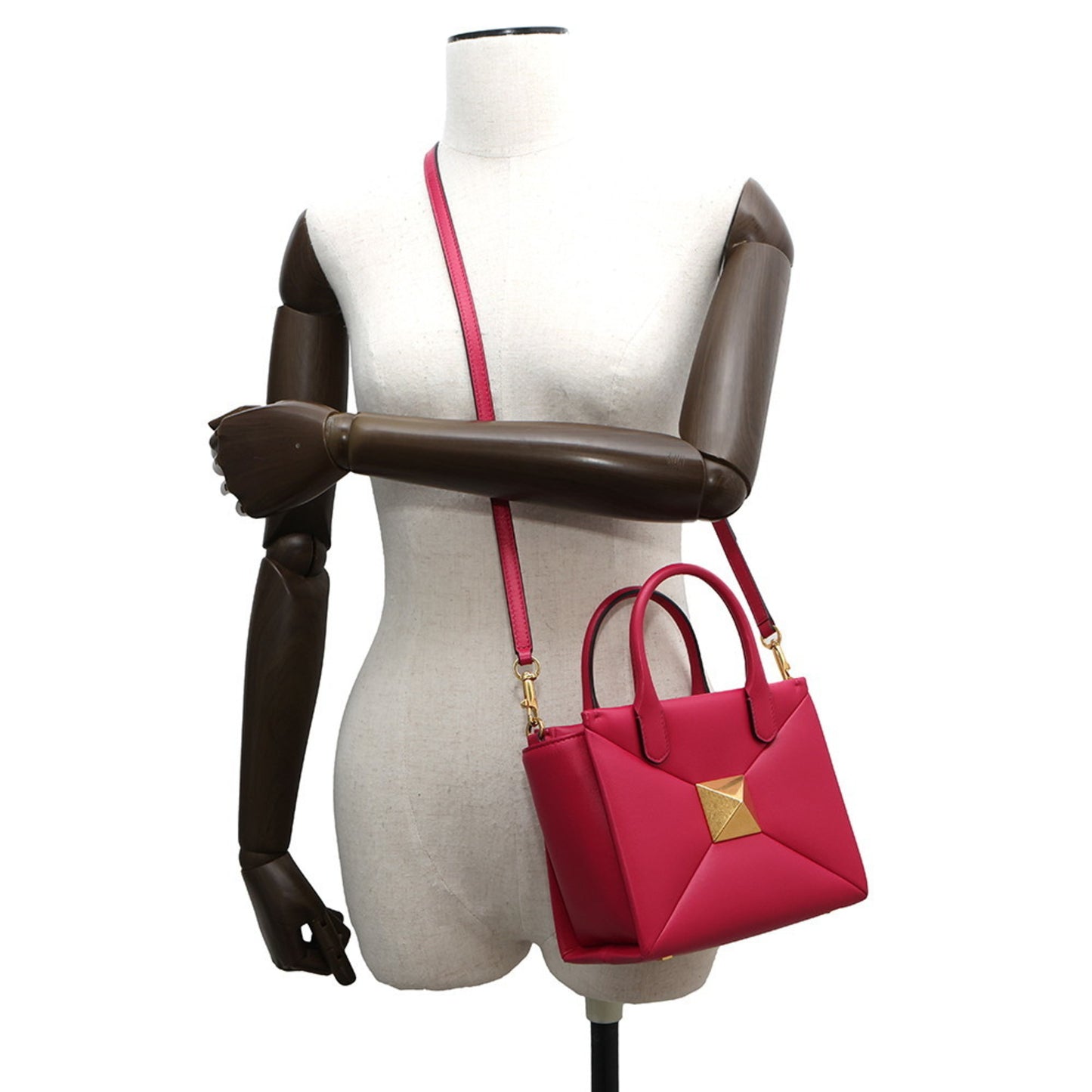Valentino Garavani ONE STUD, Pink, Leather, handbag