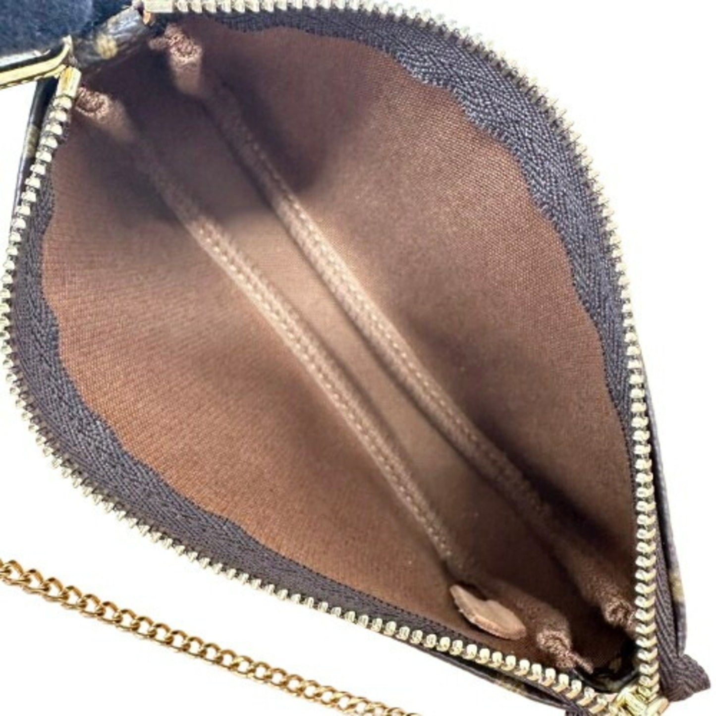Louis Vuitton Mini Pochette Accessoires, Brown, Canvas, clutch