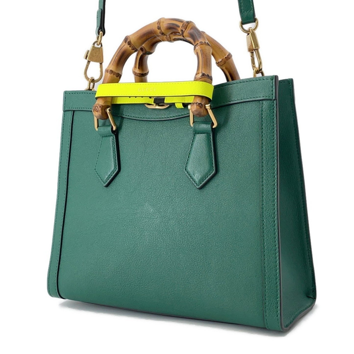 Gucci Diana, Green, Leather, handbag