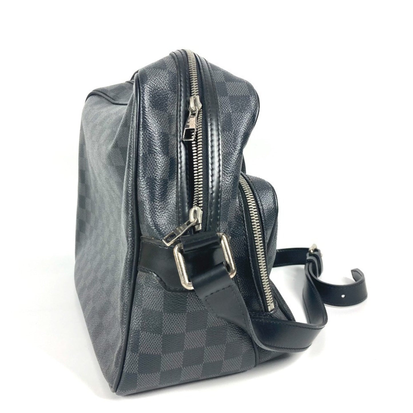 Louis Vuitton Leoh, Black, Canvas, shoulder