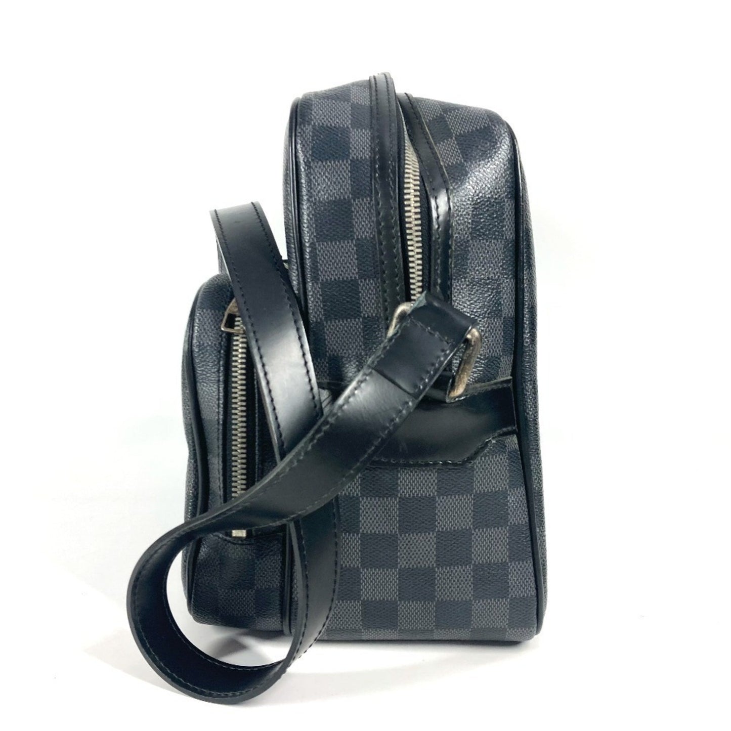 Louis Vuitton Leoh, Black, Canvas, shoulder