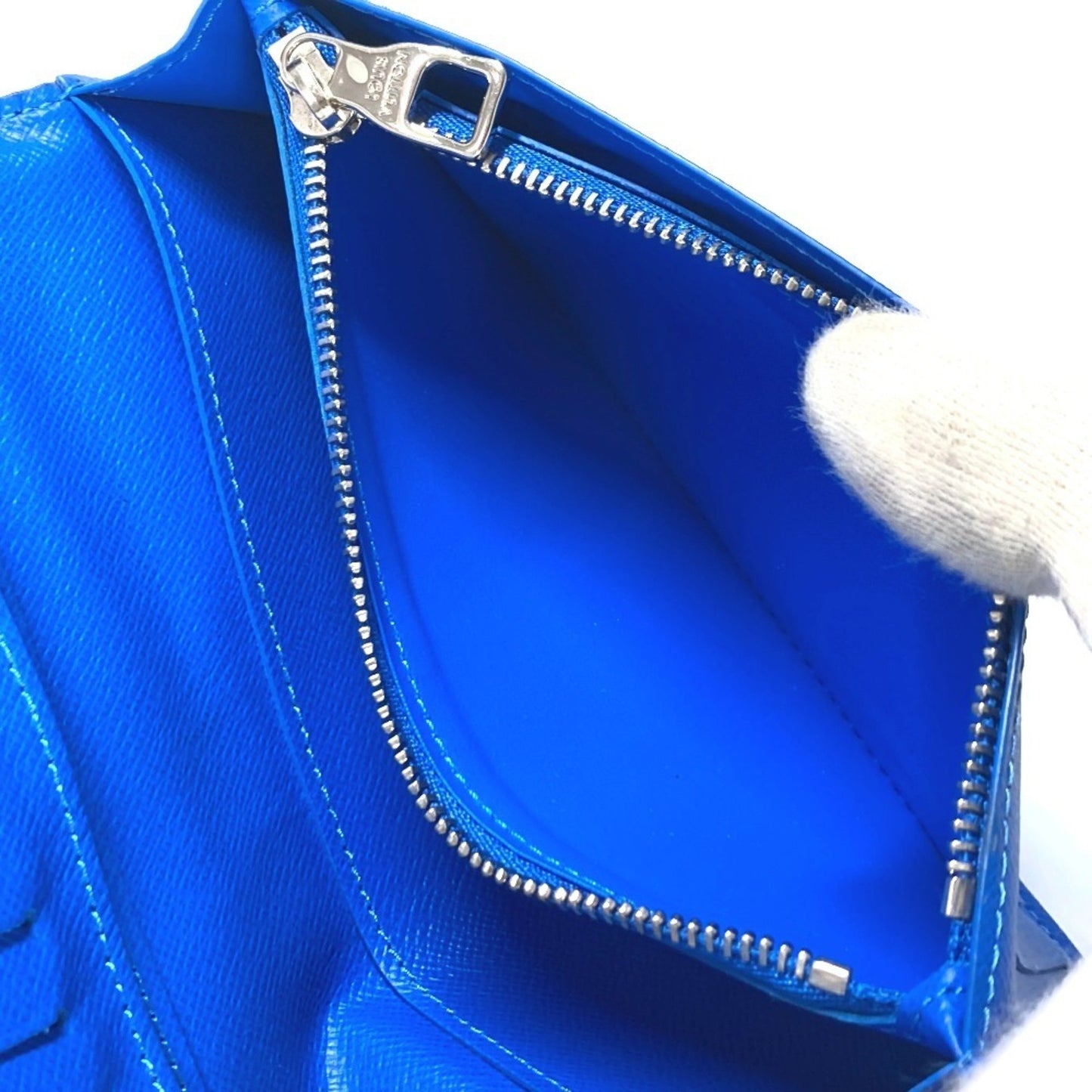 Louis Vuitton Brazza, Blue, Canvas, wallet