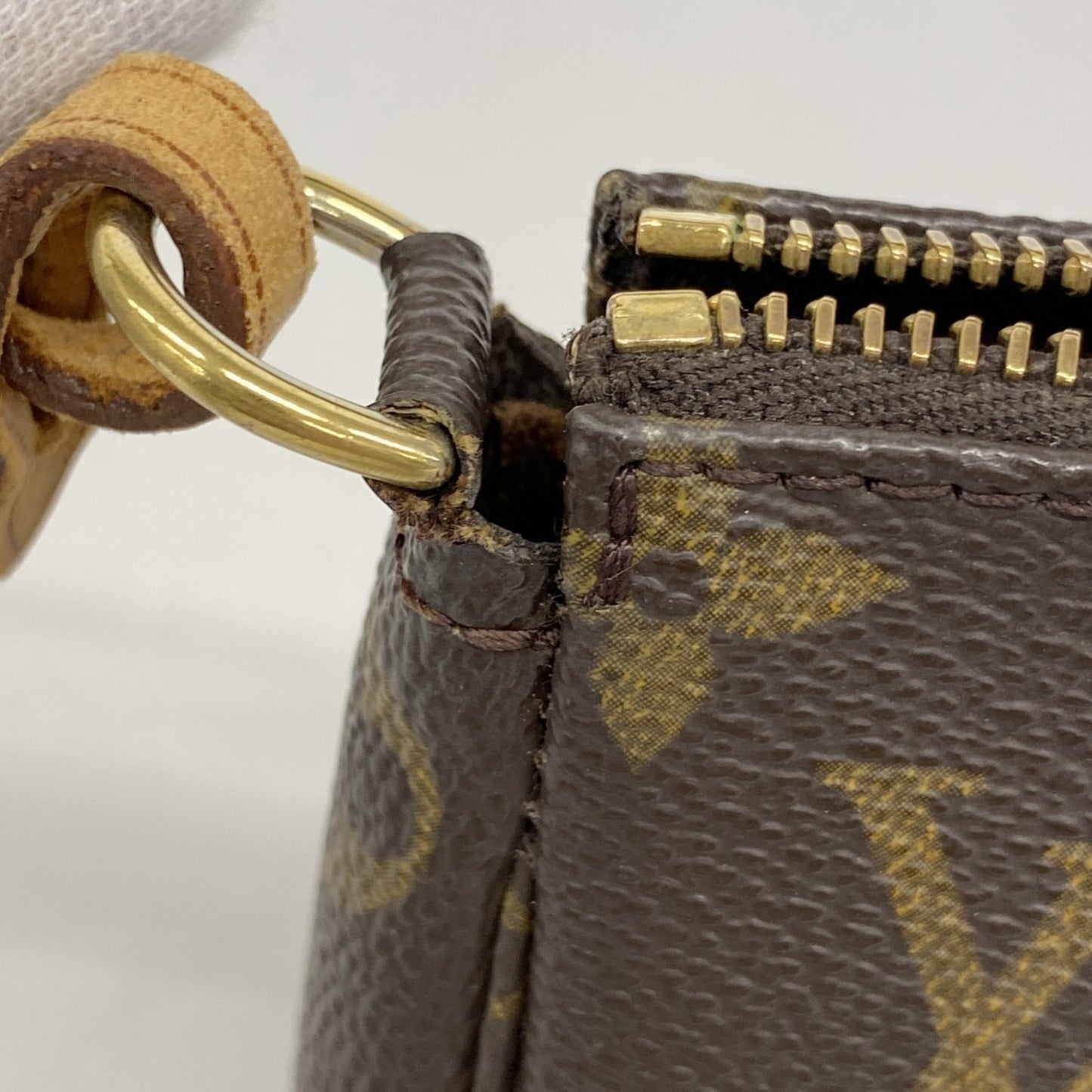 Louis Vuitton Pochette Accessoire, Brown, Canvas, clutch