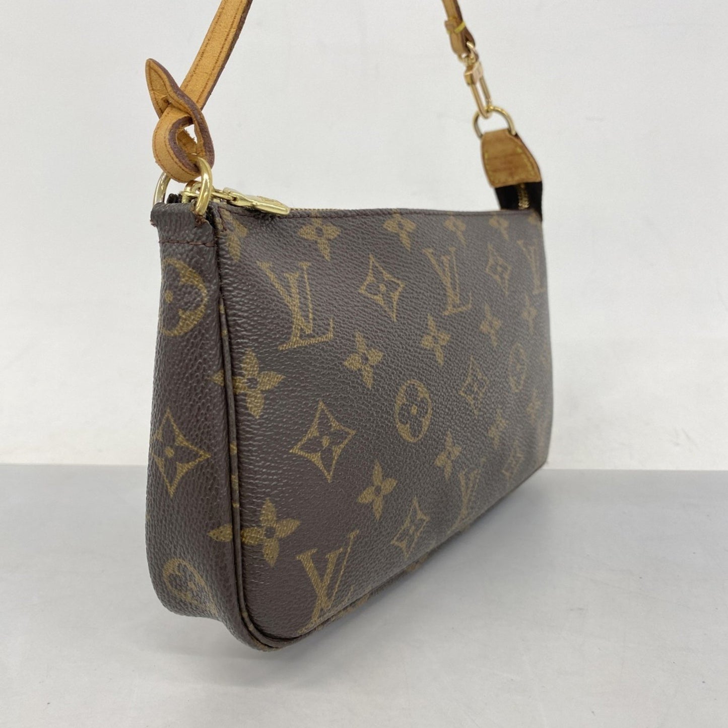 Louis Vuitton Pochette Accessoire, Brown, Canvas, clutch