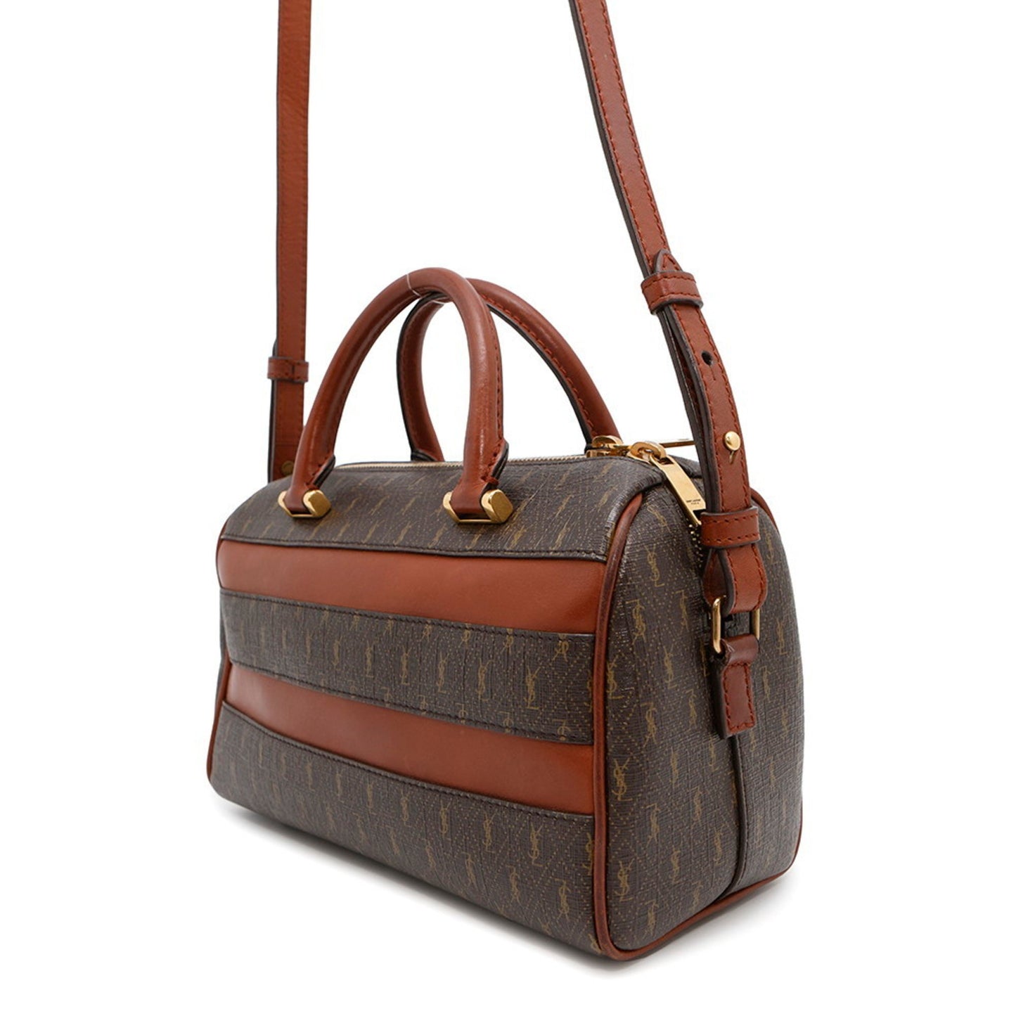 Saint Laurent Duffle, Brown, Canvas, handbag