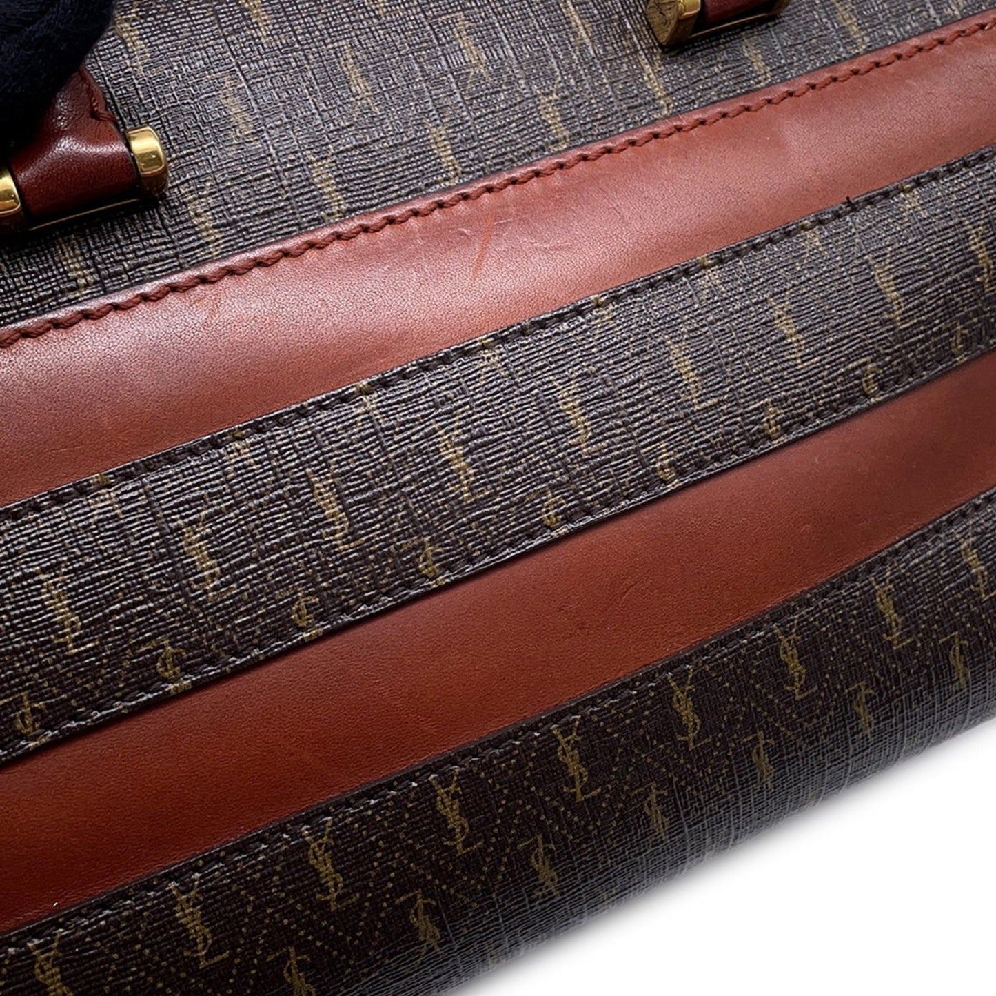 Saint Laurent Duffle, Brown, Canvas, handbag