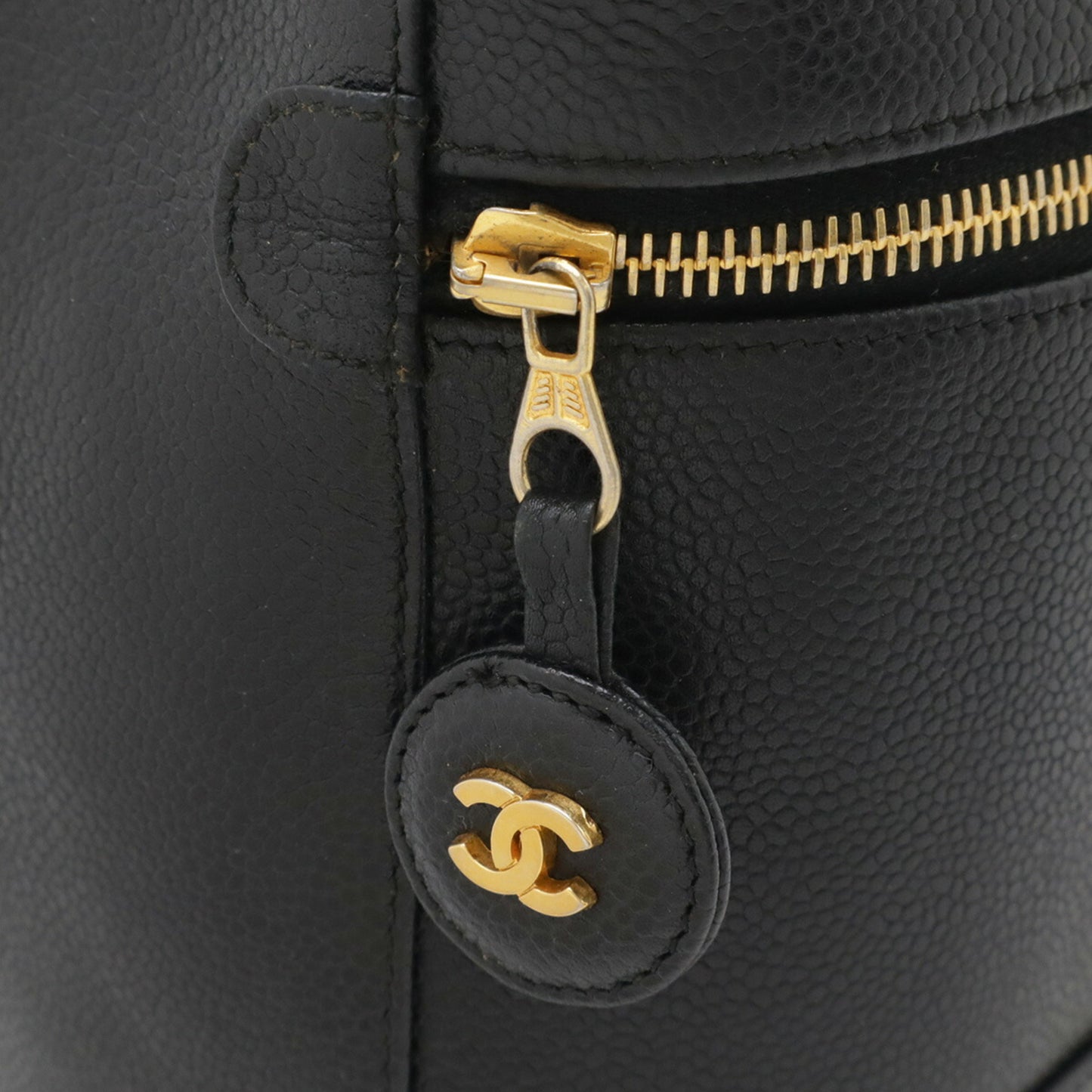 Chanel Vanity, Black, Leather, handbag