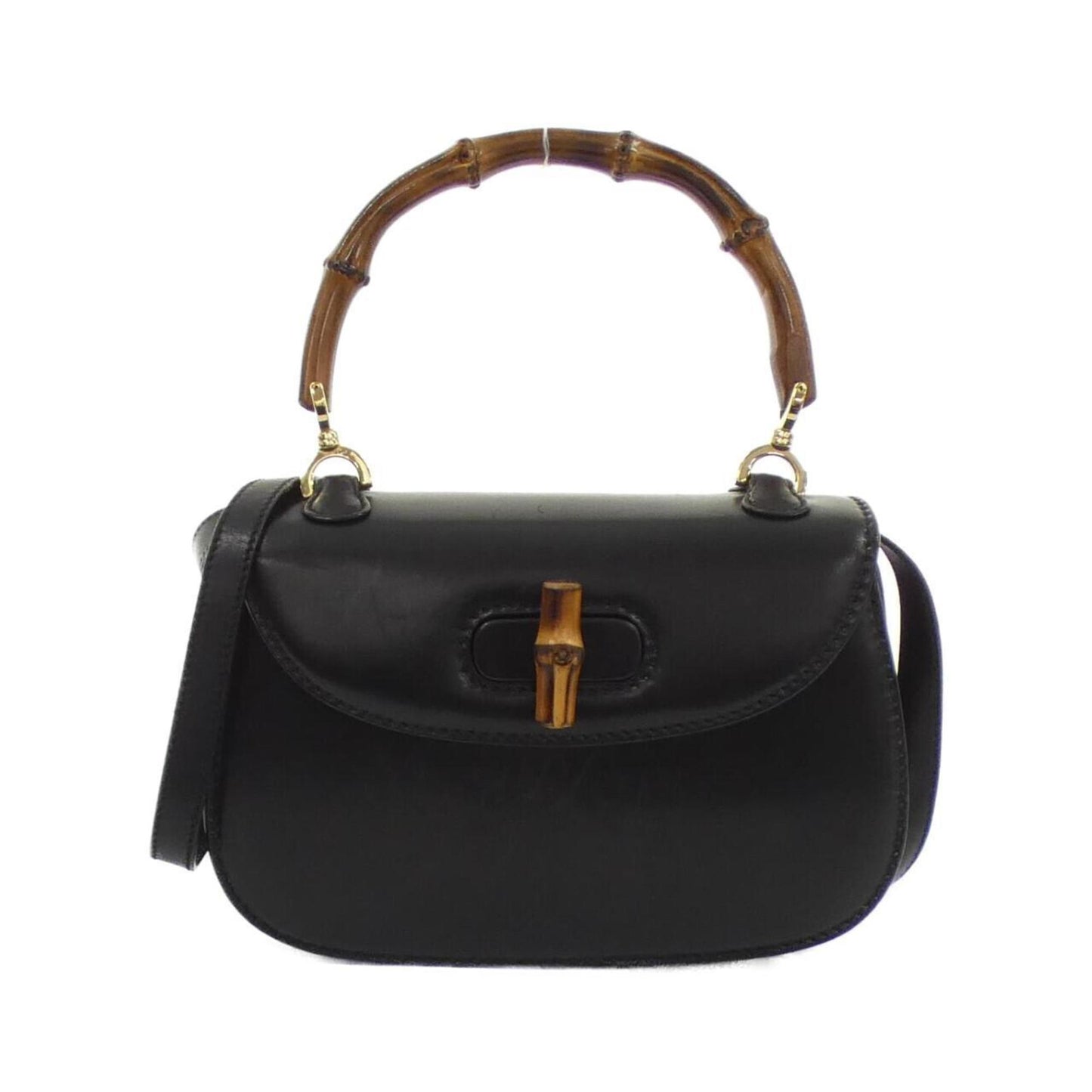 Gucci Bamboo, Black, Leather, handbag