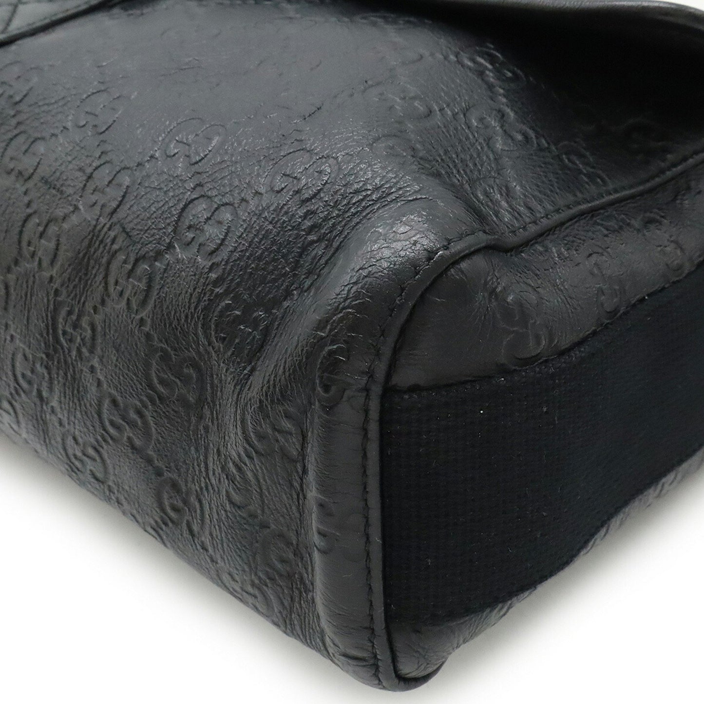 Gucci Guccissima, Black, Leather, shoulder