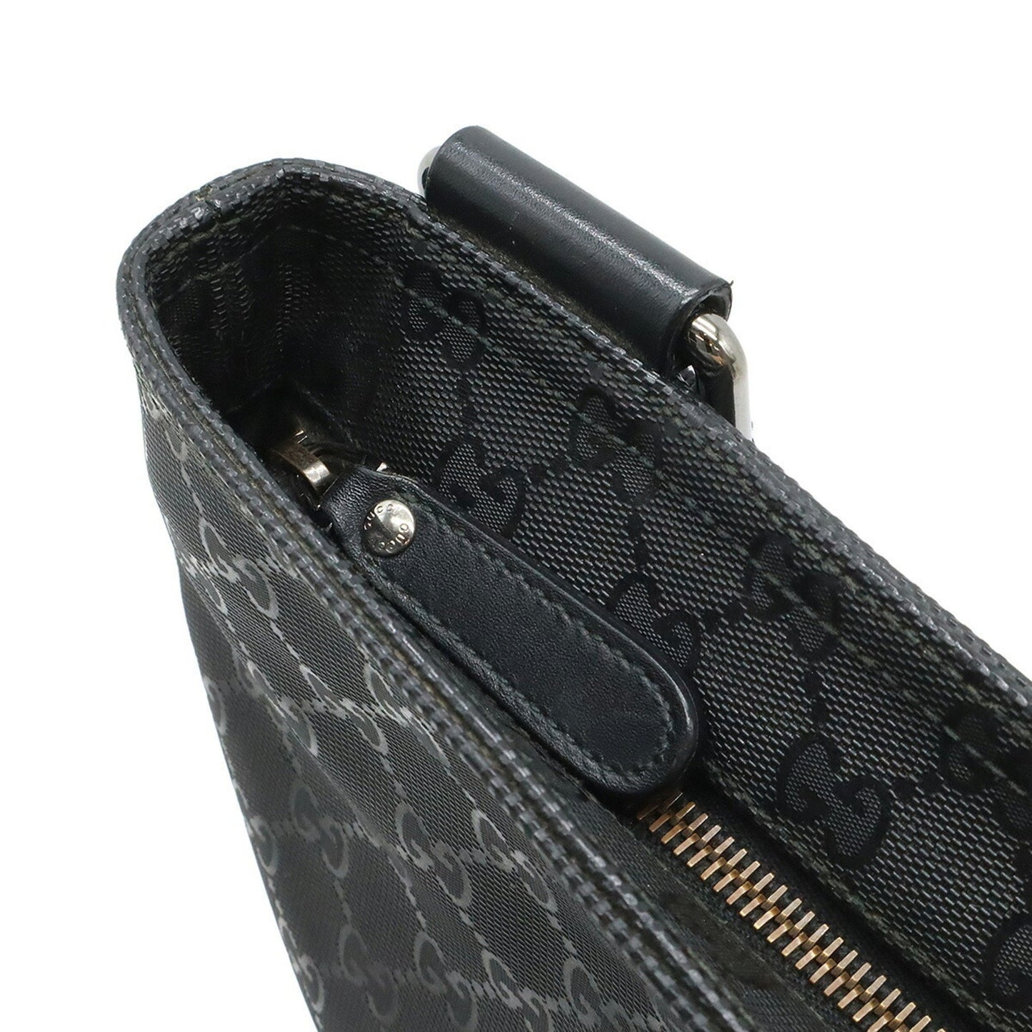 Gucci GG Imprimé, Black, Canvas, shoulder