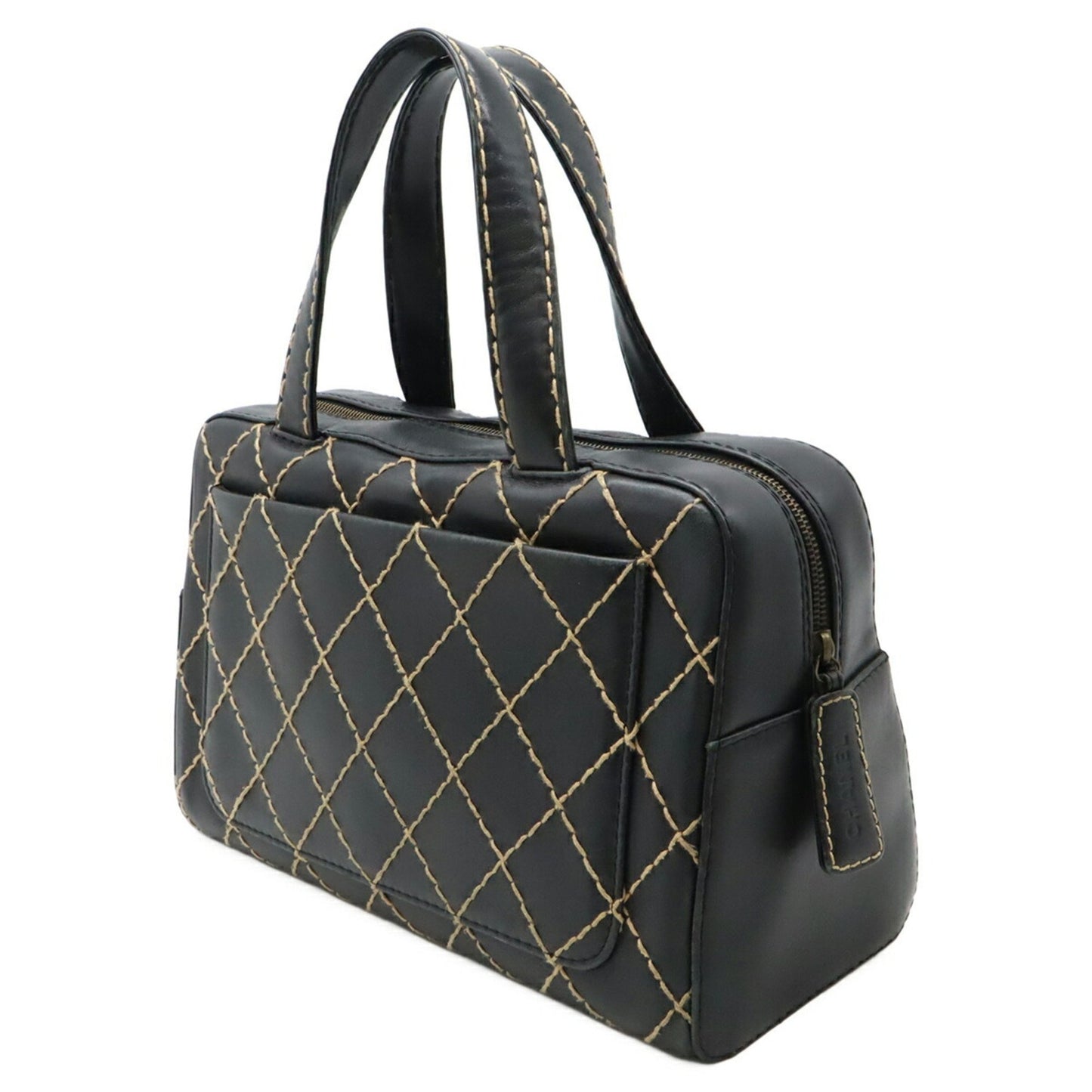 Chanel Wild stitch, Black, Leather, handbag