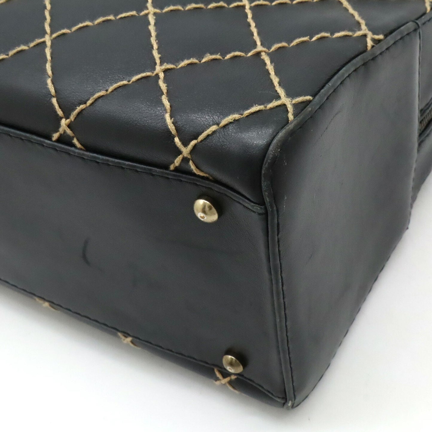 Chanel Wild stitch, Black, Leather, handbag