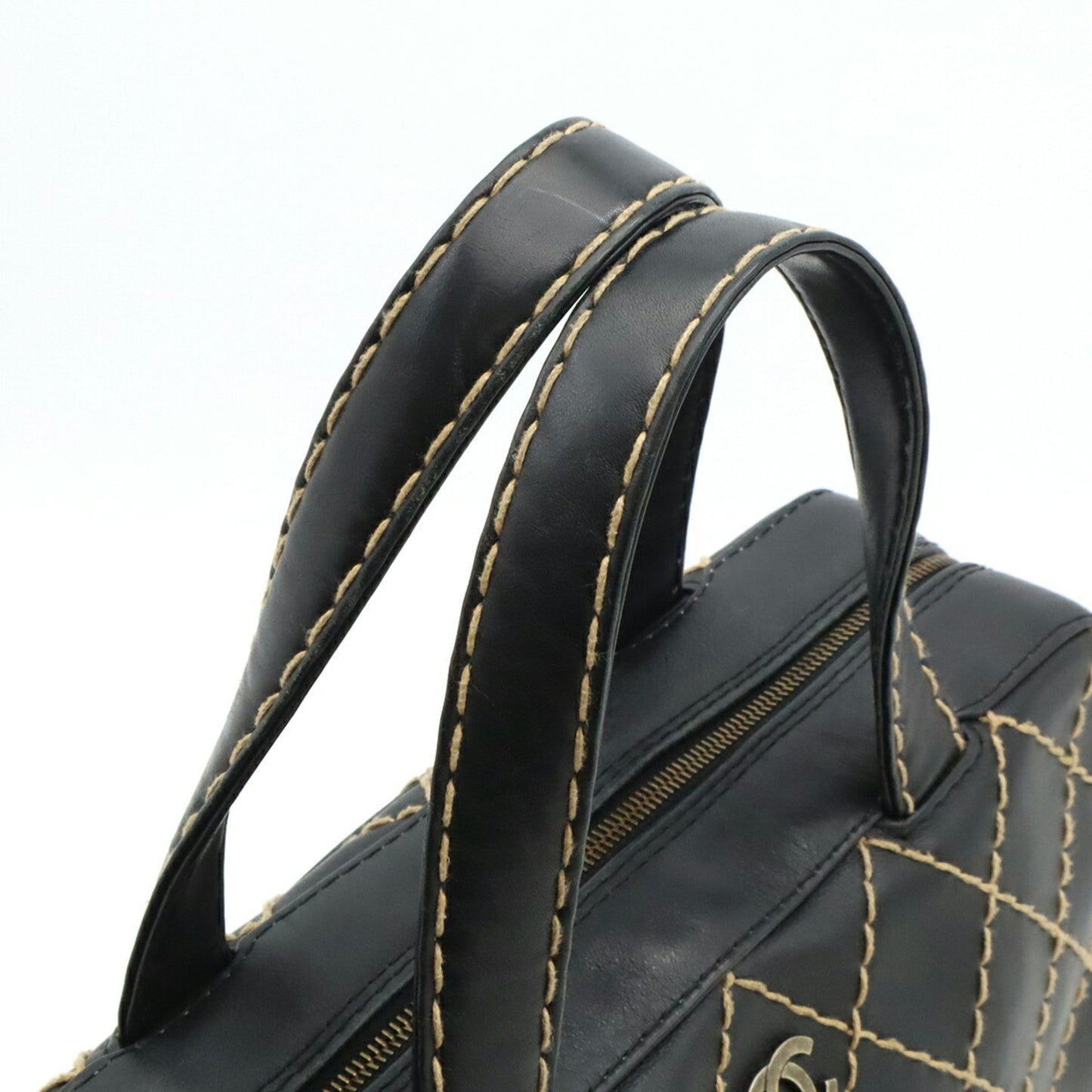 Chanel Wild stitch, Black, Leather, handbag
