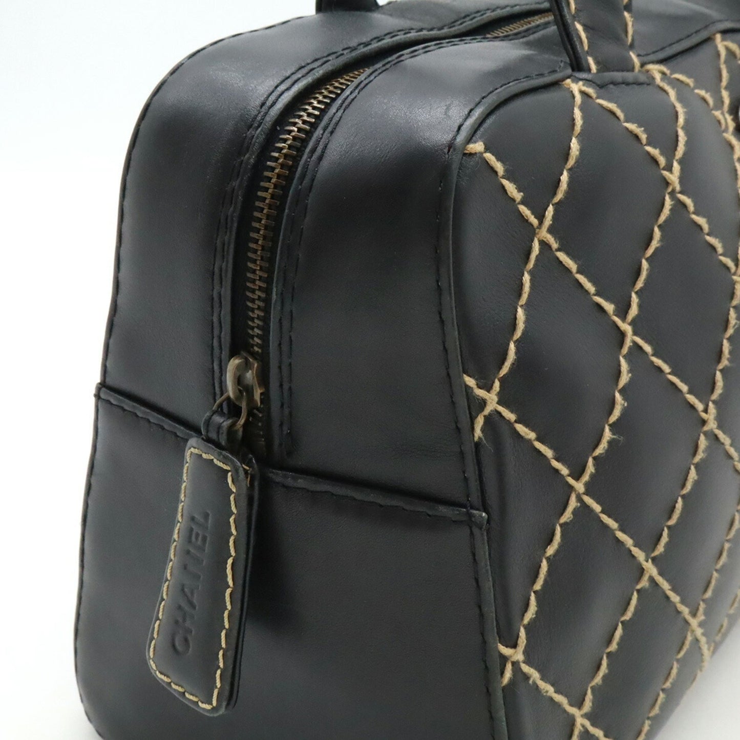 Chanel Wild stitch, Black, Leather, handbag