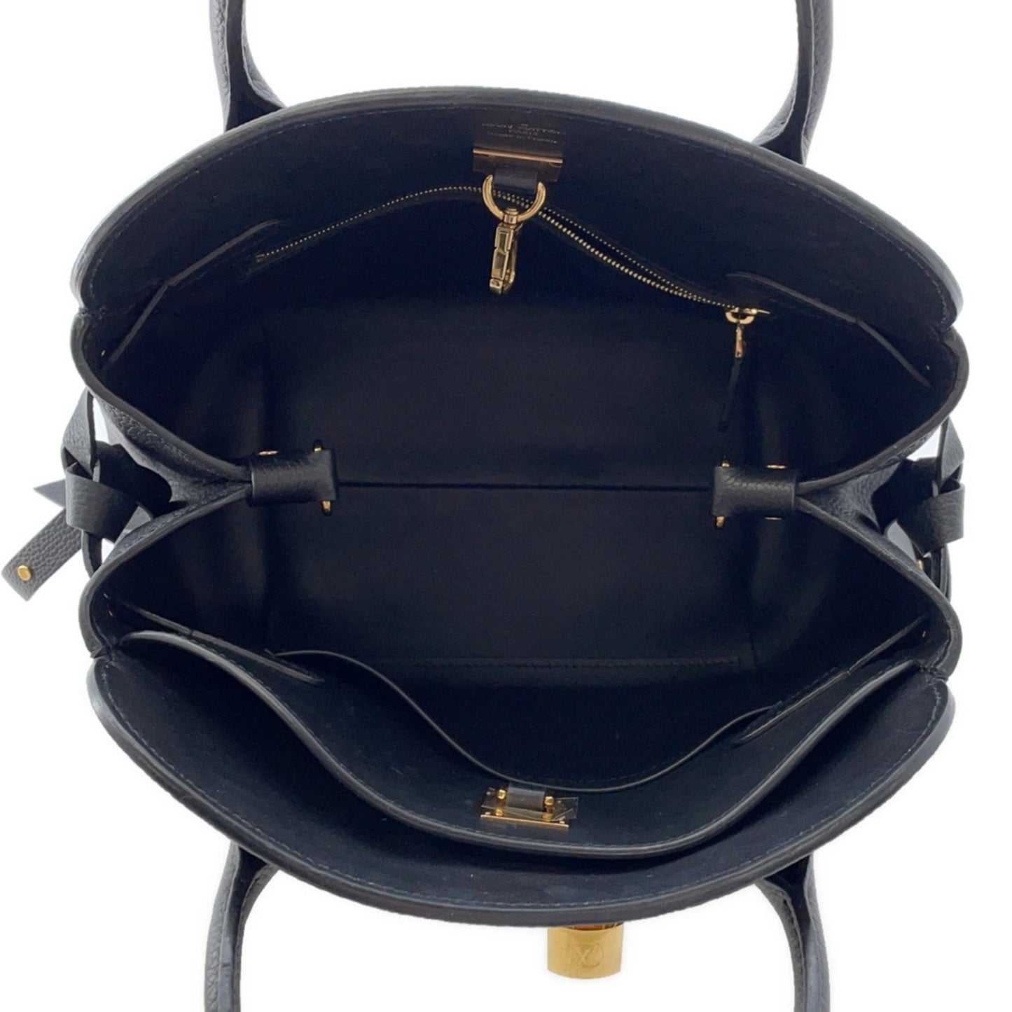 Louis Vuitton Milla, Black, Leather, handbag