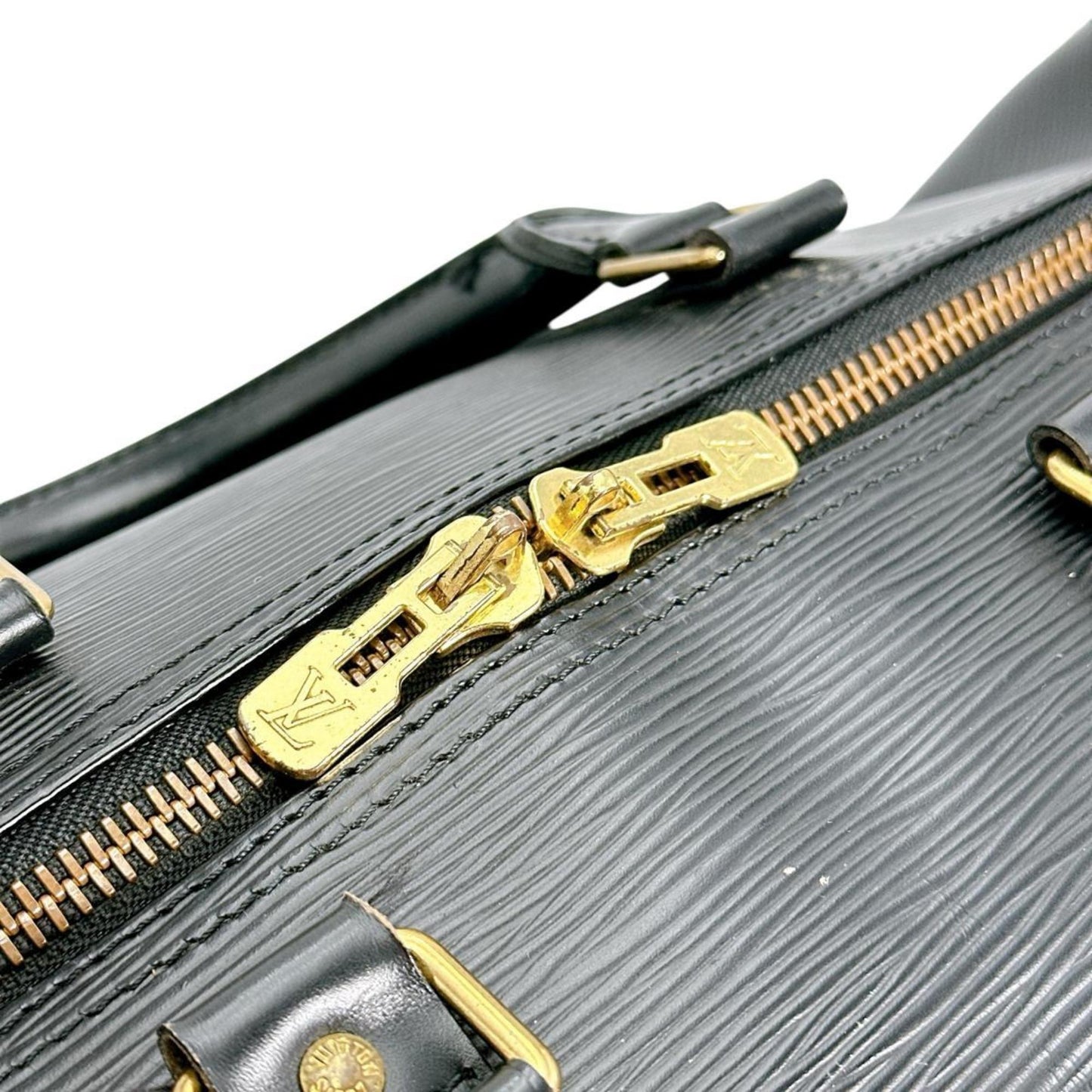 Louis Vuitton Keepall 50, Black, Leather, travel