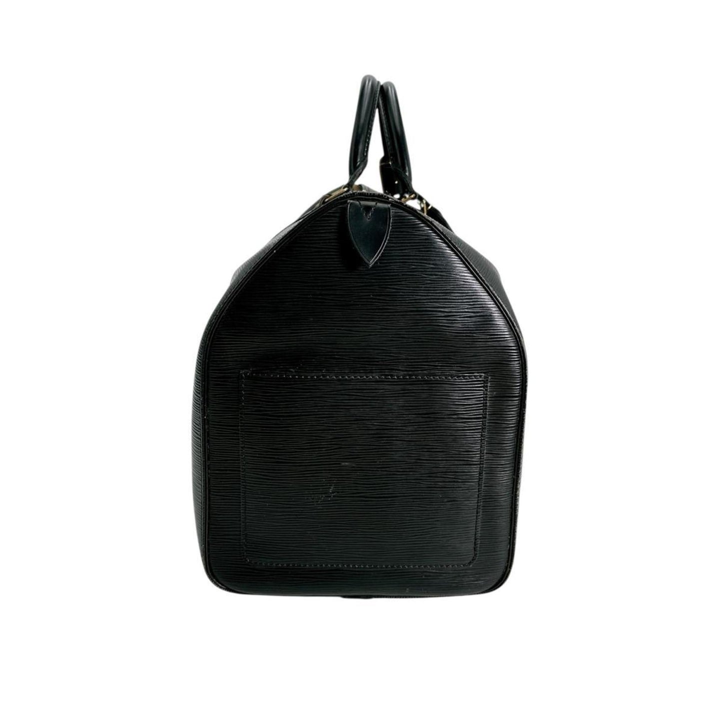 Louis Vuitton Keepall 50, Black, Leather, travel