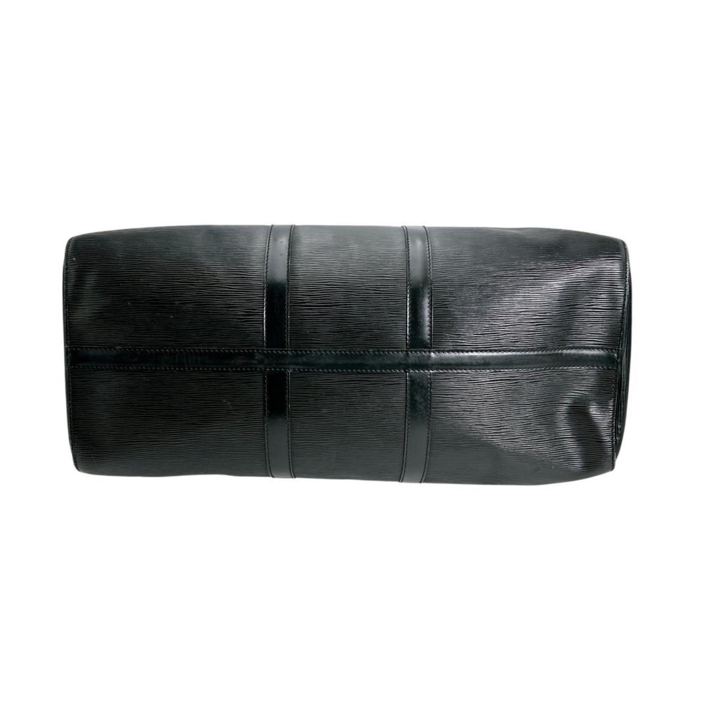 Louis Vuitton Keepall 50, Black, Leather, travel