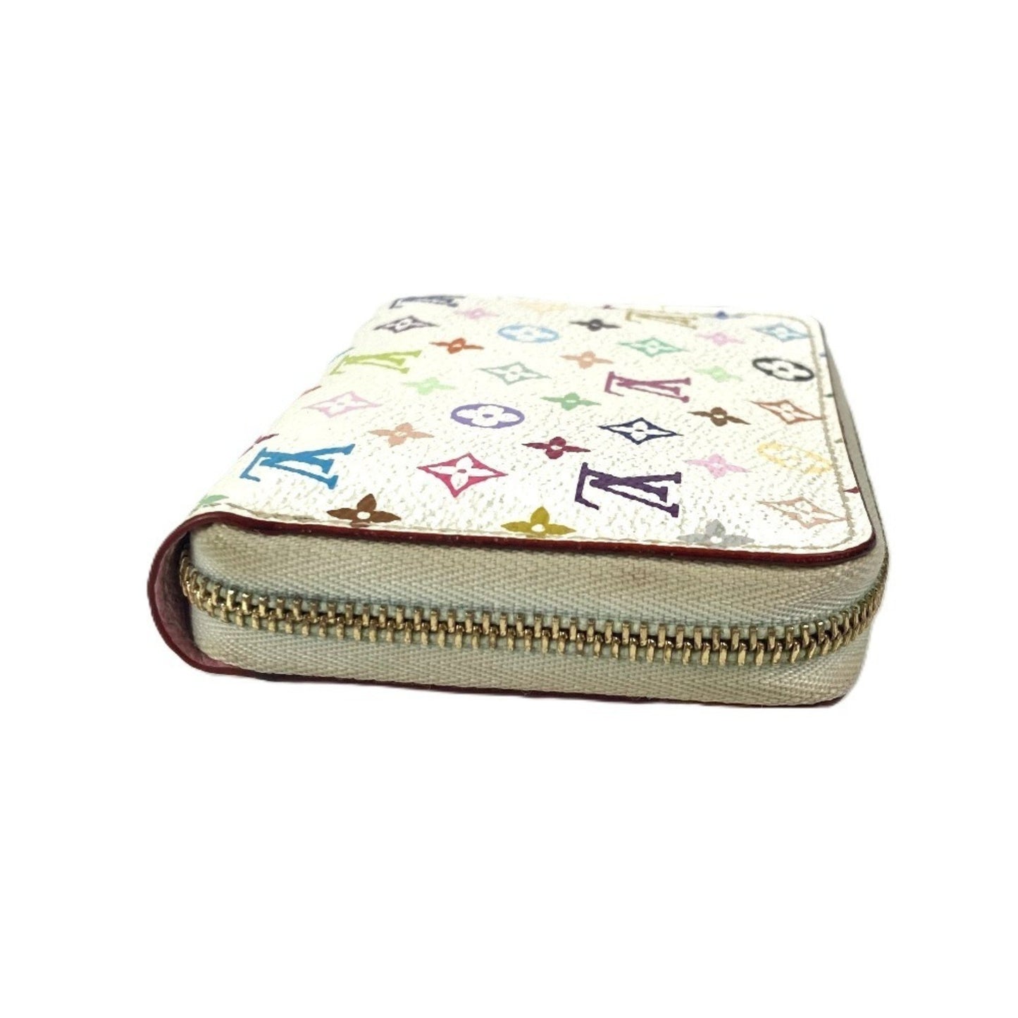 Louis Vuitton Zippy coin purse, White, Canvas, wallet