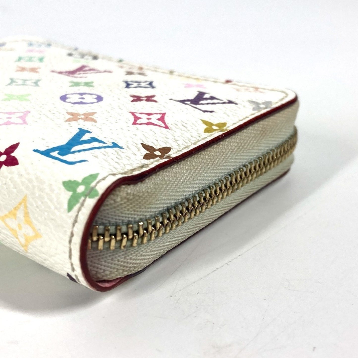 Louis Vuitton Zippy coin purse, White, Canvas, wallet