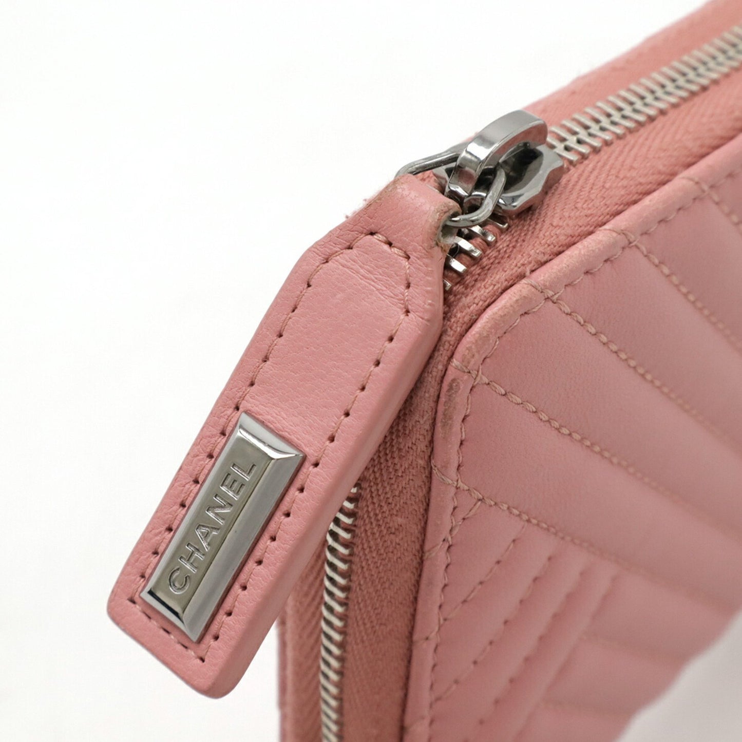Chanel Zip around wallet, Pink, Leather, wallet