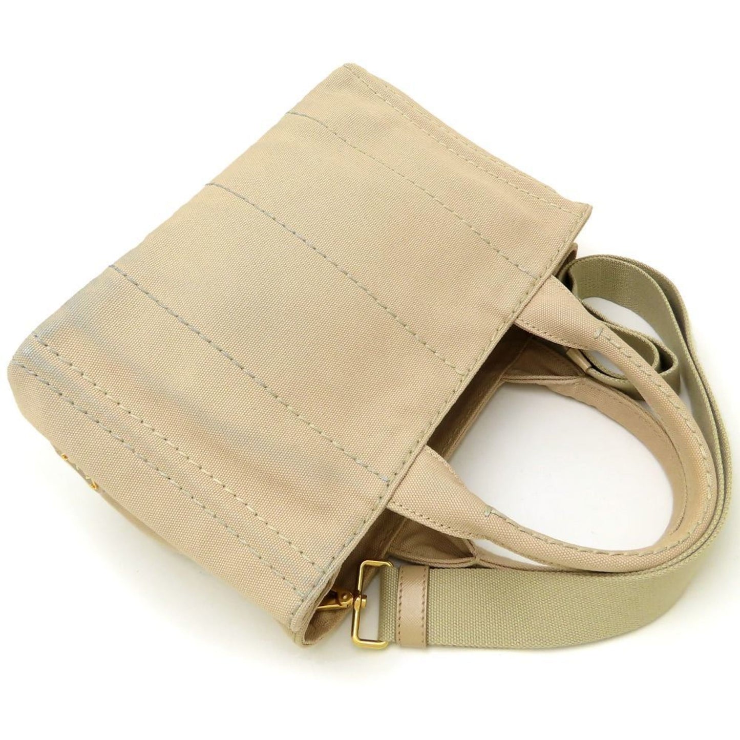 Prada Canapa, Beige, Canvas, handbag