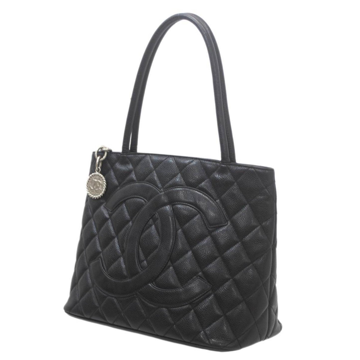 Chanel Medaillon, Black, Leather, tote