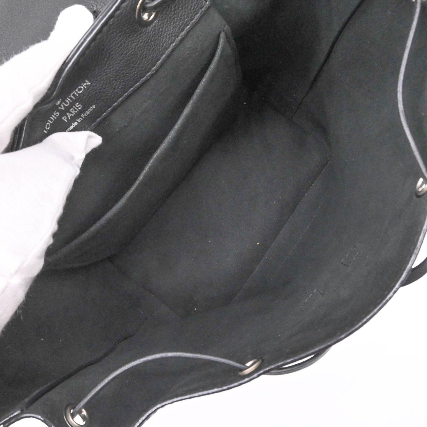 Louis Vuitton Lockme, Black, Leather, backpack