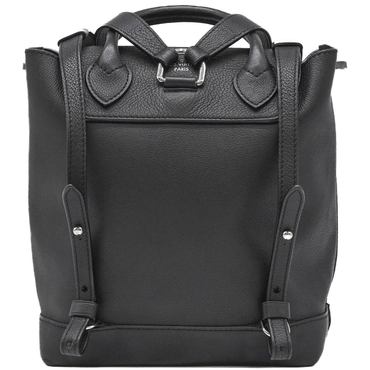 Louis Vuitton Lockme, Black, Leather, backpack