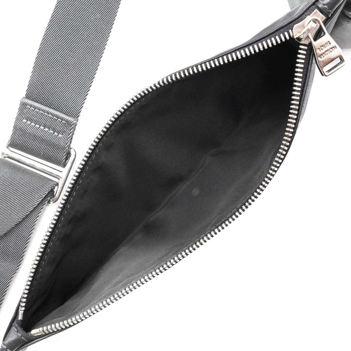 Louis Vuitton V Line Cross, Black, Leather, clutch