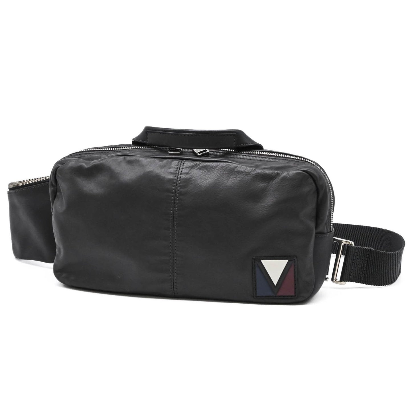 Louis Vuitton V Line Cross, Black, Leather, clutch